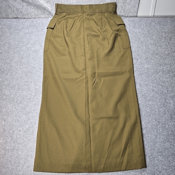 Vintage Euro Linea Italy New York Wool Long Skirt Green Size 10 - Picture 7 of 8